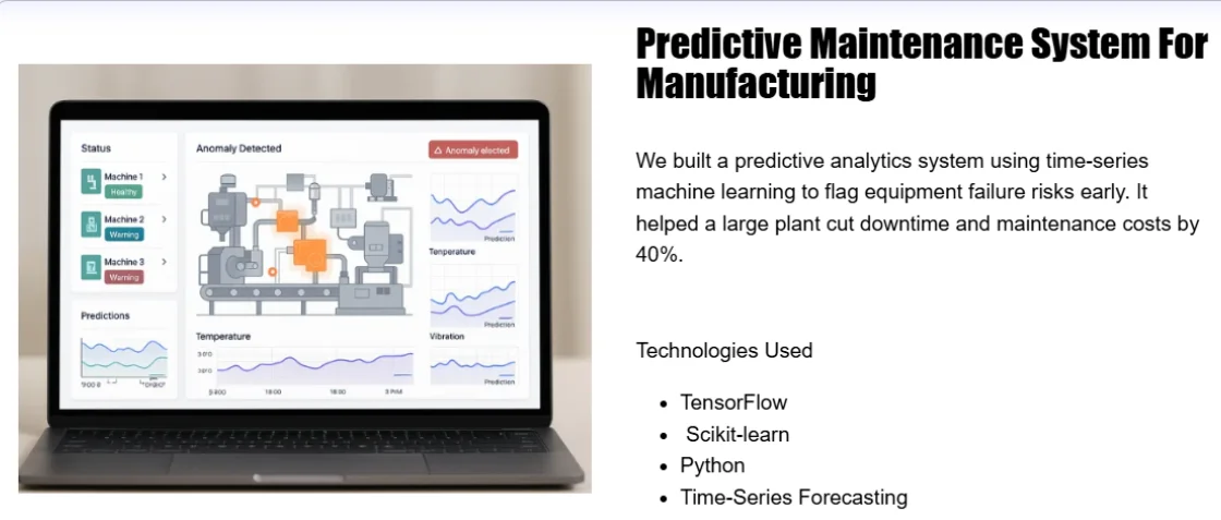 predictive Maintenance System For Manufacturing